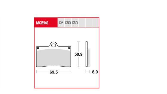 640 SUPERMOTO LC4 (2003 - 2003) trq brake pad sintered race | TRW