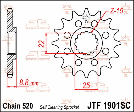 505 SX-ATV (2009 - 2013) lightweight self-cleaning front sprocket | JT Sprockets