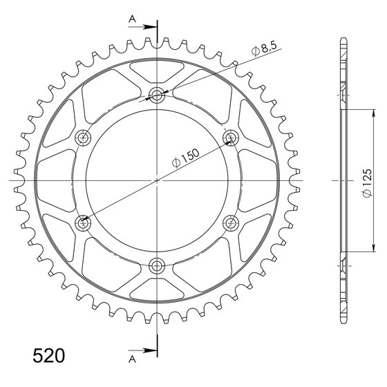 530 EXC (2008 - 2011) steel rear sprocket | Supersprox