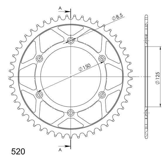 530 EXC (2008 - 2011) steel rear sprocket | Supersprox