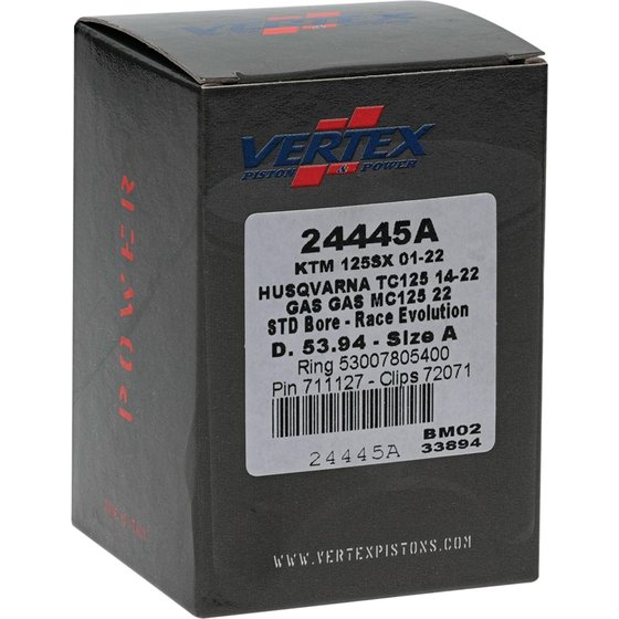 125 SX (2001 - 2023) cast race piston kit | Vertex