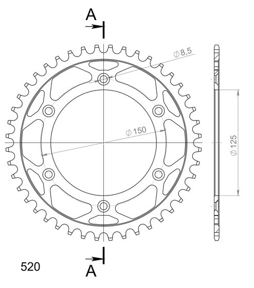 SX 620 (1995 - 1998) steel rear sprocket | Supersprox