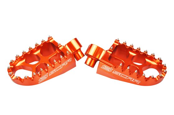 250 SX-F (1998 - 2015) scar evolution footpegs - sktm/husab./husq./sherco/beta 05-17 orange color | SCAR