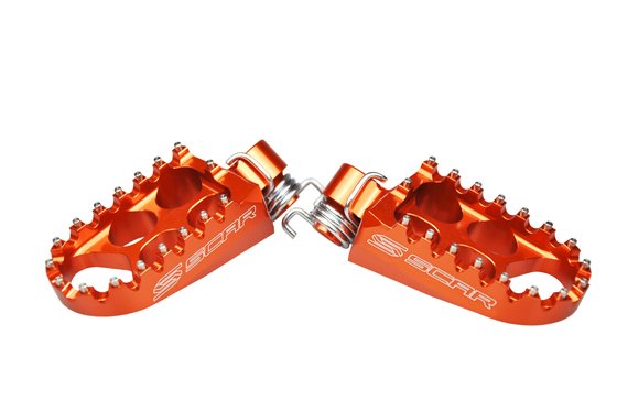 65 SX (1998 - 2023) scar standard footpegs - ktm/husab orange color | SCAR