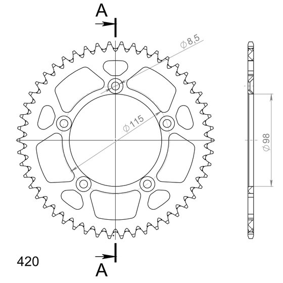 65 SX (2004 - 2011) supersprox alu rear sprocket ktm 60/65sx 97- orange 50 | Supersprox