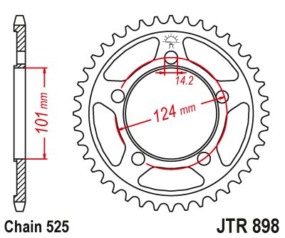 950 SUPERMOTO R (2007 - 2008) rear sprocket 41 tooth pitch 525 jtr89841 | JT Sprockets