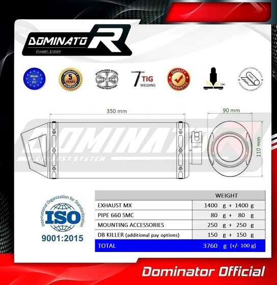 660 SMC (2005 - 2006) exhaust silencer mx2 | Dominator