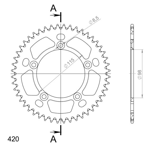 65 SX (2012 - 2023) supersprox rear sprocket alu ral-4:48 black | Supersprox