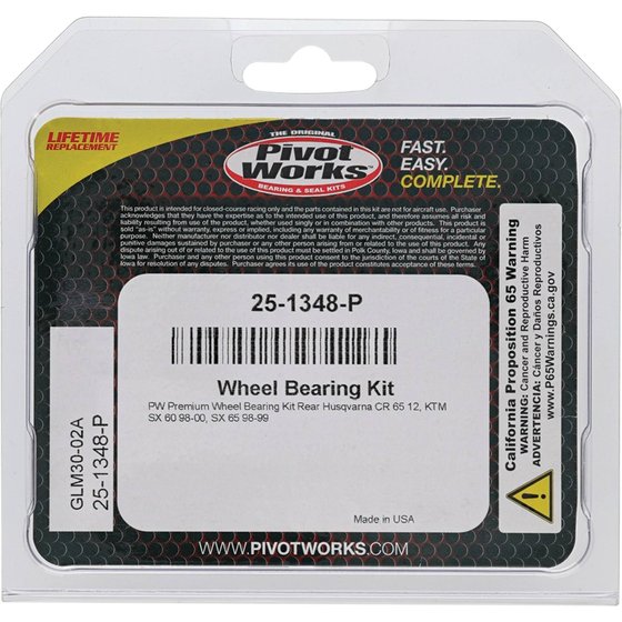 60 SX (1998 - 2000) wheel bearing kit rear | All Balls