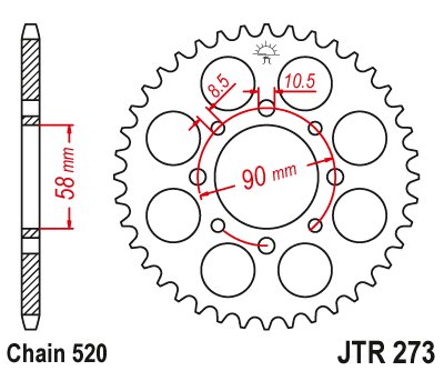 125 DUKE (2011 - 2013) rear sprocket 44 tooth pitch 520 jtr27344 | JT Sprockets