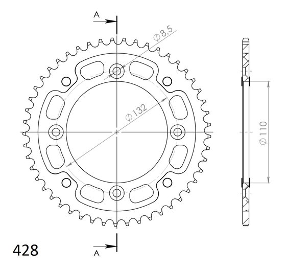 105 SX XC (2007 - 2011) supersprox stealth rear sprocket ktm sx85 gold 49 | Supersprox