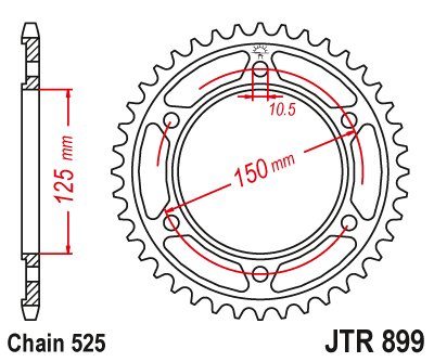 990 ADVENTURE (2005 - 2013) rear sprocket 45 tooth pitch 525 jtr89945 | JT Sprockets