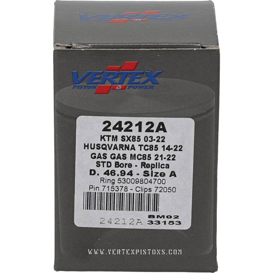 85 SX (2003 - 2023) cast replica piston kit | Vertex