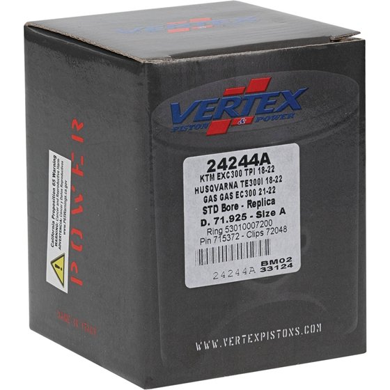 300 EXC (2018 - 2023) vertex piston kit ktm exc300 tpi 2018-22 71,935mm | Vertex