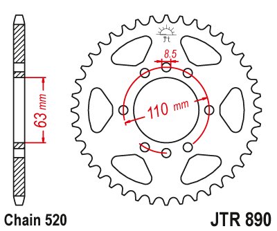 RC 125 (2014 - 2022) steel rear sprocket | JT Sprockets