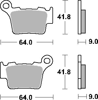 530 EXC (2008 - 2011) brakepads carbon silver | SBS