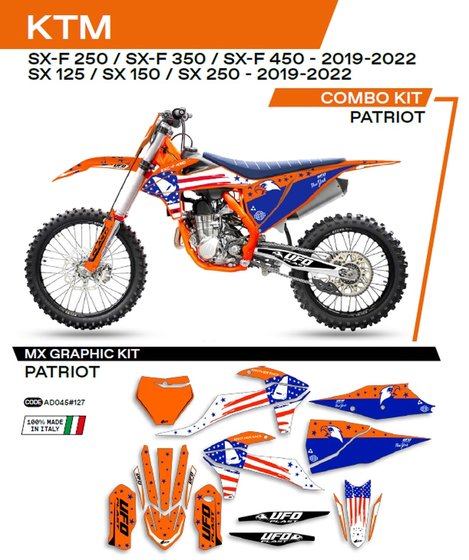 250 SX-F (2019 - 2022) ufo graphic kit sx/sx-f 125/450 2019- patriot orange | UFO