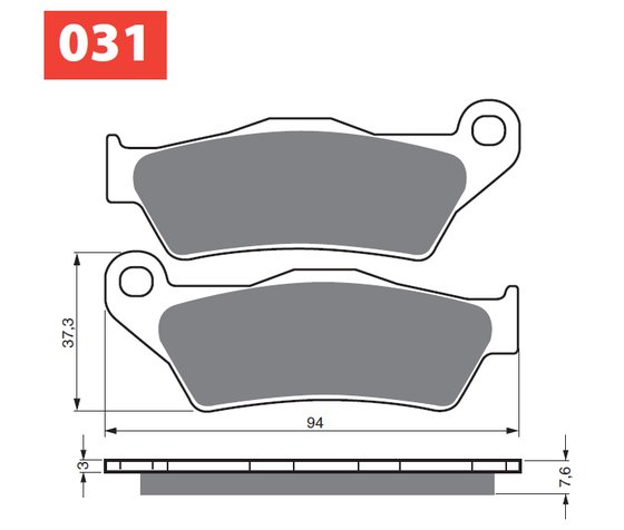 250 EXC (1999 - 2023) goldfren brake pads 031 ceramic carbon s33 | Goldfren