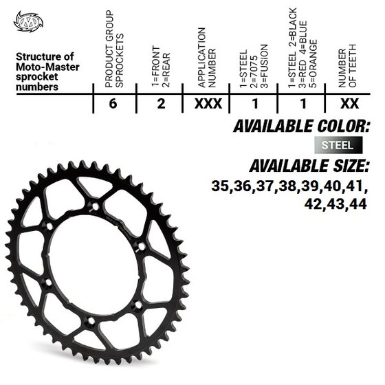 50 (all models) (2002 - 2022) rear steel sprocket | MOTO-MASTER