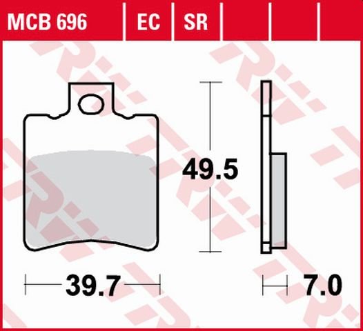 50 (all models) (1996 - 2007) organic brake pad for scooter - 125 | TRW