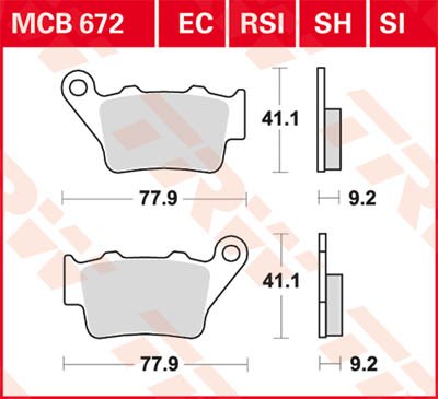 250 EXC (1993 - 2004) sukepinto metalo bekelės stabdžių trinkelės | TRW