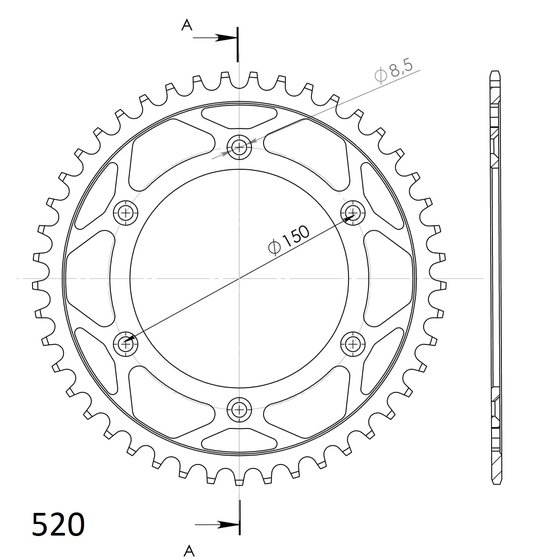 350 EXC F (2012 - 2020) plieninė galinė žvaigždutė | Supersprox