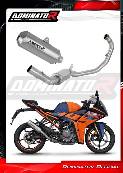 RC 390 (2022 - 2023) full exhaust system ex silencer ov g2 + db killer | Dominator