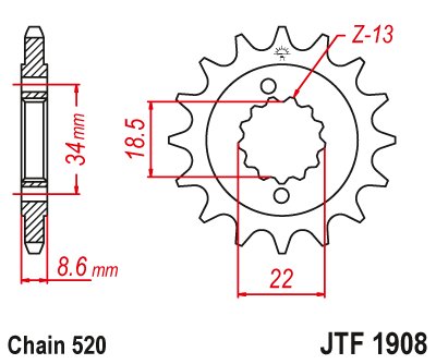 RC 390 (2014 - 2022) plieninė priekinė žvaigždutė | JT Sprockets