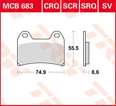 660 SMC (2005 - 2006) universalios organinės standartinės stabdžių trinkelės | TRW