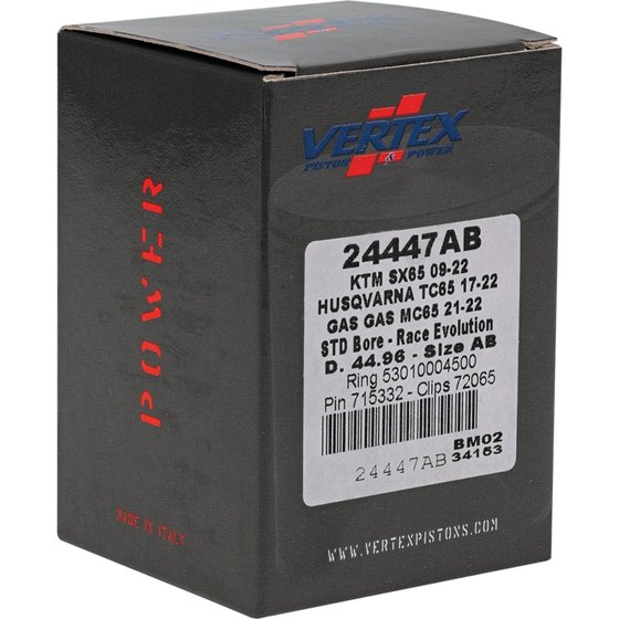 65 SX (2009 - 2023) lietų lenktyninių stūmoklių rinkinys | Vertex