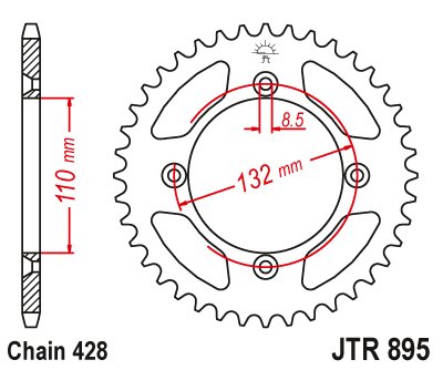 105 SX XC (2007 - 2011) plieninė galinė žvaigždutė | JT Sprockets