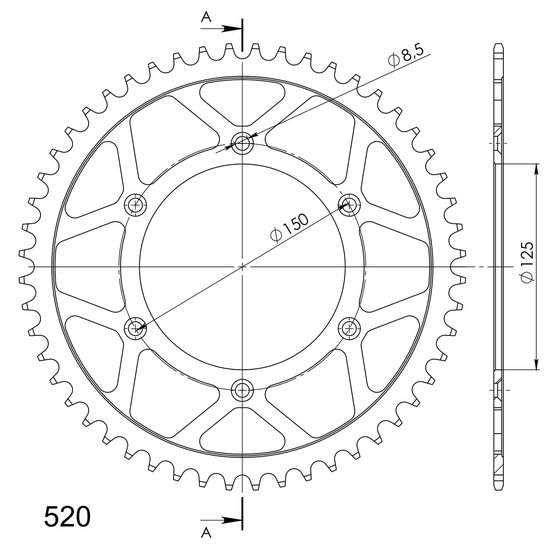 350 EXC F (2012 - 2020) plieninė galinė žvaigždutė | Supersprox