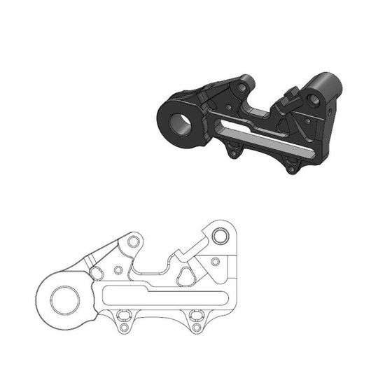 150 XC (2010 - 2022) negabaritinis stabdžių suportų perkėlimo adapteris | MOTO-MASTER