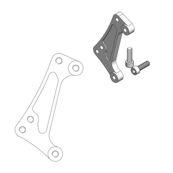 690 ENDURO R (2008 - 2020) stabdžių suportų perkėlimo adapteris | MOTO-MASTER