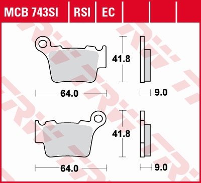 250 XC (2006 - 2022) organinės bekelės stabdžių trinkelės | TRW