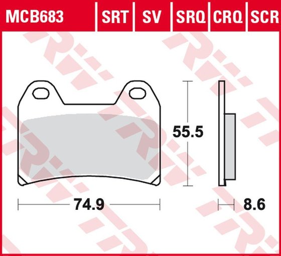 625 SMC (2005 - 2006) lenktyninių stabdžių kaladėlės iš hiper-karbono | TRW