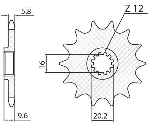 65 SX (1998 - 2018) priekinė žvaigždutė | SUNSTAR SPROCKETS