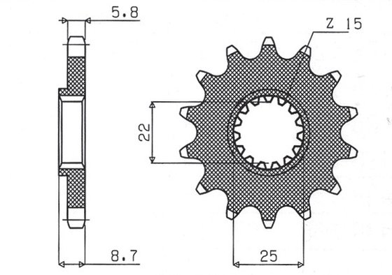 SX E 5 (1991 - 2019) priekinė žvaigždutė | SUNSTAR SPROCKETS