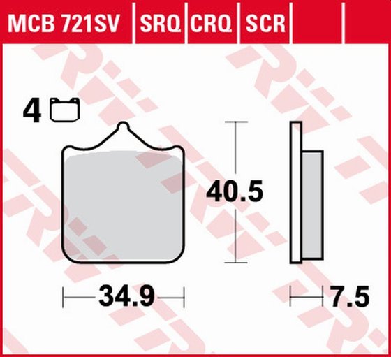 690 SMC (2007 - 2013) lenktyninių stabdžių kaladėlės iš hiper-karbono | TRW