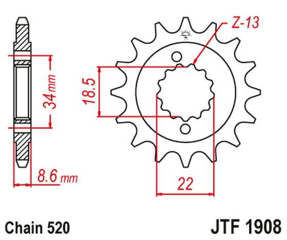 RC 390 (2014 - 2022) oe tipo guminė amortizuota priekinė žvaigždutė | JT Sprockets