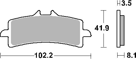 1190 RC8 (2008 - 2011) stabdžių kaladėlės dual carbon | SBS