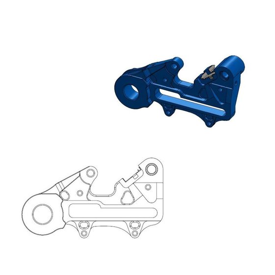 250 SX (1990 - 2012) didelių matmenų stabdžių suportų perkėlimo adapteris (mėlynas) | MOTO-MASTER