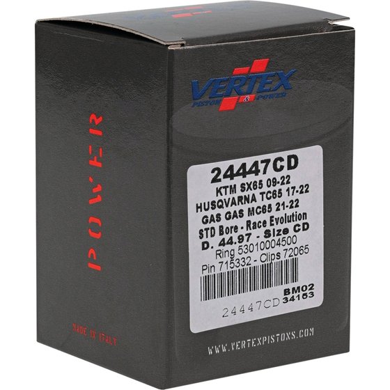 65 SX (2009 - 2023) cast race piston kit | Vertex