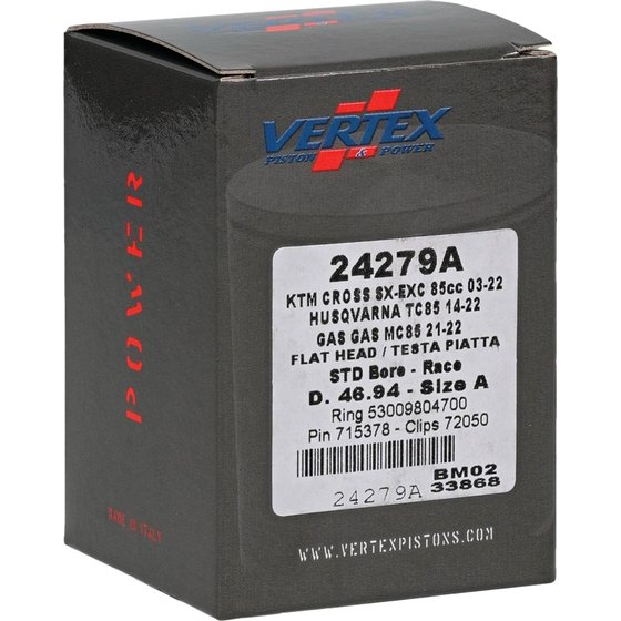 85 SX (2009 - 2023) cast race piston kit | Vertex