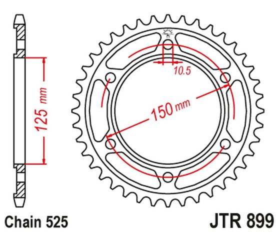 990 ADVENTURE (2003 - 2018) rear sprocket 42 tooth pitch 525 black jtr89942zbk | JT Sprockets