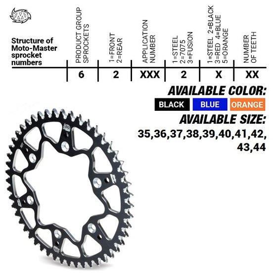 50 (all models) (2002 - 2022) rear aluminum sprocket | MOTO-MASTER