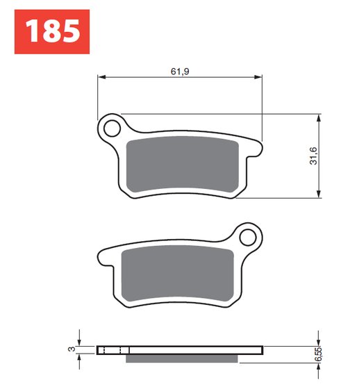 65 SX (2002 - 2023) goldfren brake pads 185 ceramic carbon k1 | Goldfren